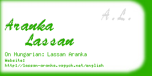 aranka lassan business card
